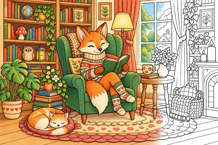 Fox in the library